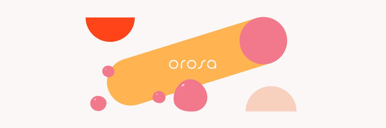 Orosa Beauty brand identity showcasing colorful vegan nail care products with playful visual language