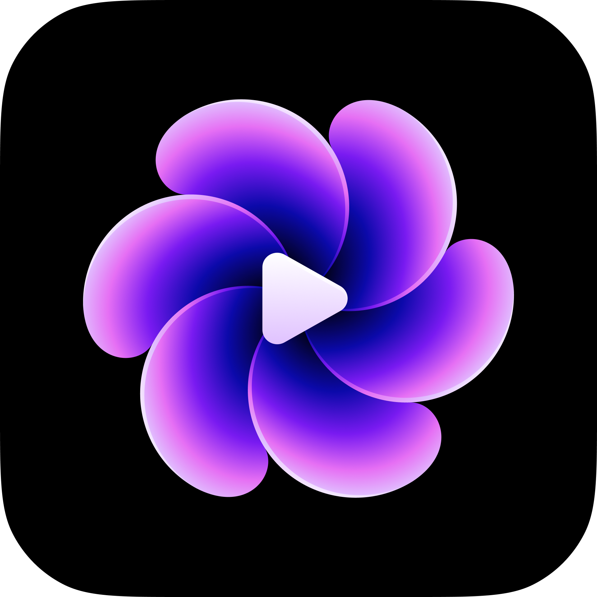 LeiaPlayer app icon with media playback symbolism incorporating 3D depth elements and Leia's signature gradient system
